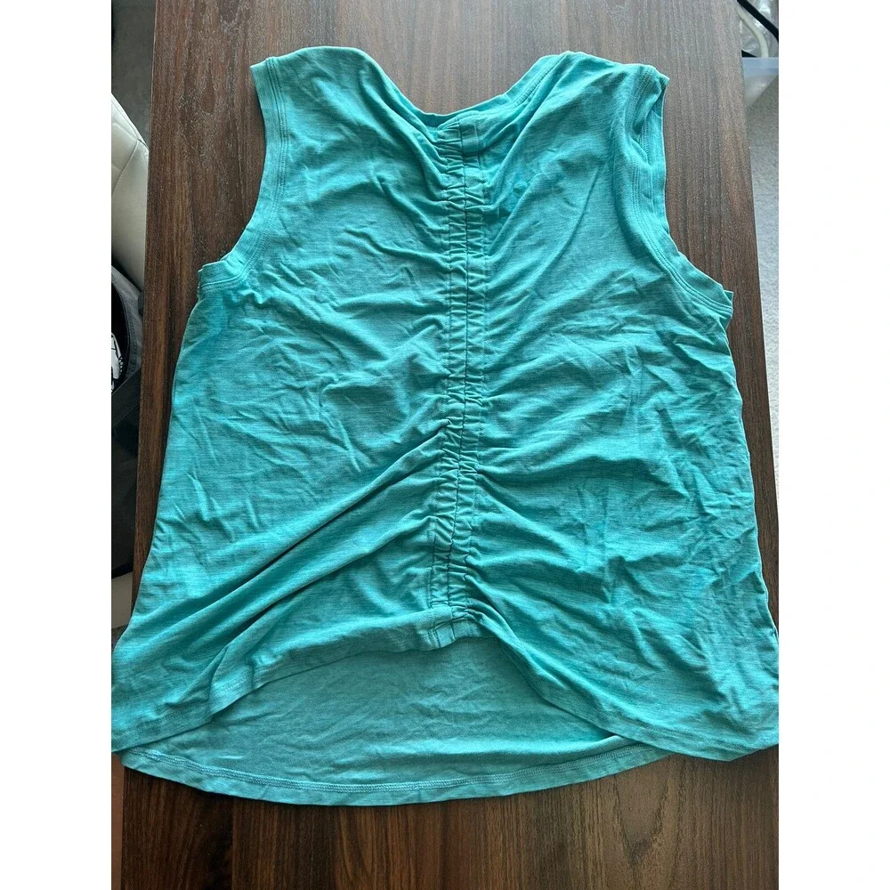 Layer8 Green Athletic Tank With Ruched Back - Large - Picture 2 of 4